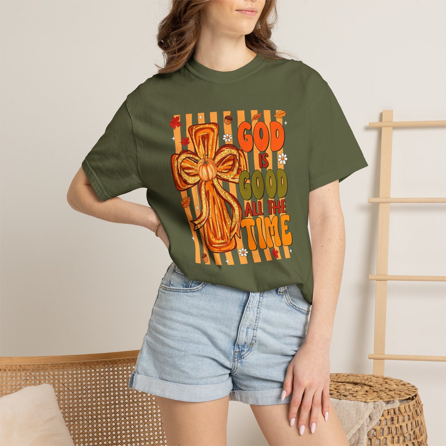 God Is Good All The Time T-Shirt — Christian Faith Cross Tee