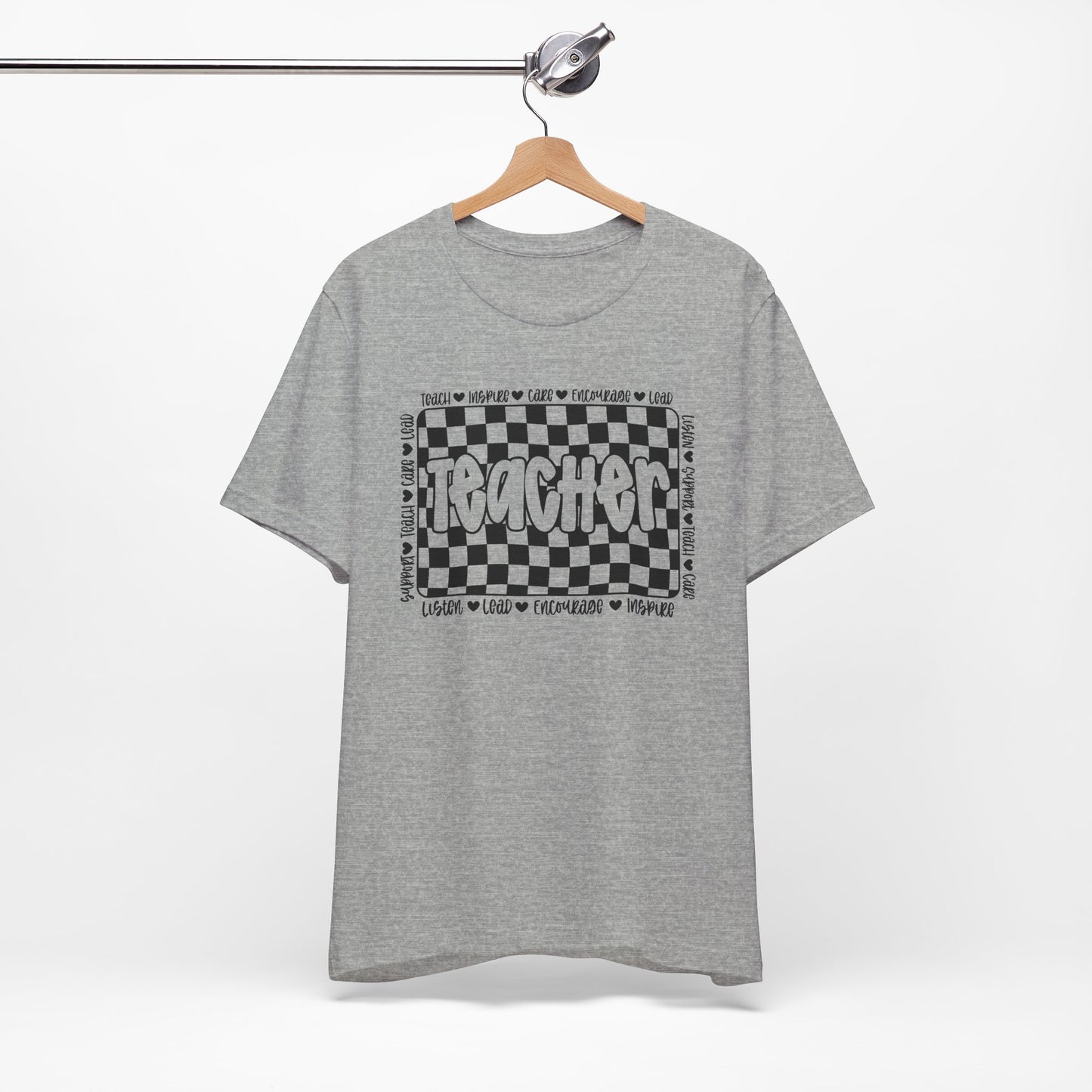 Teacher Checkered Unisex Bella Canvas Tee