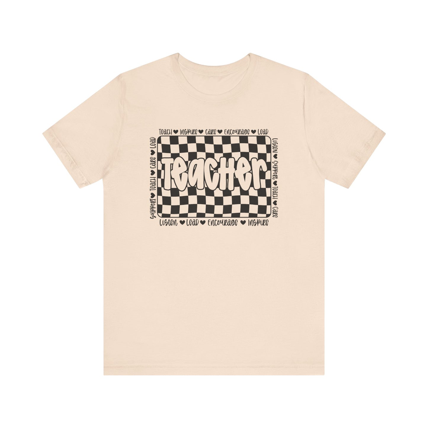 Teacher Checkered Unisex Bella Canvas Tee