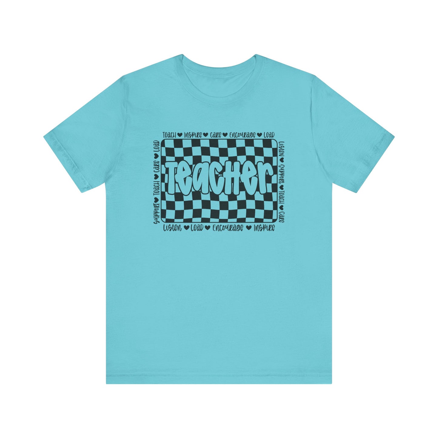 Teacher Checkered Unisex Bella Canvas Tee