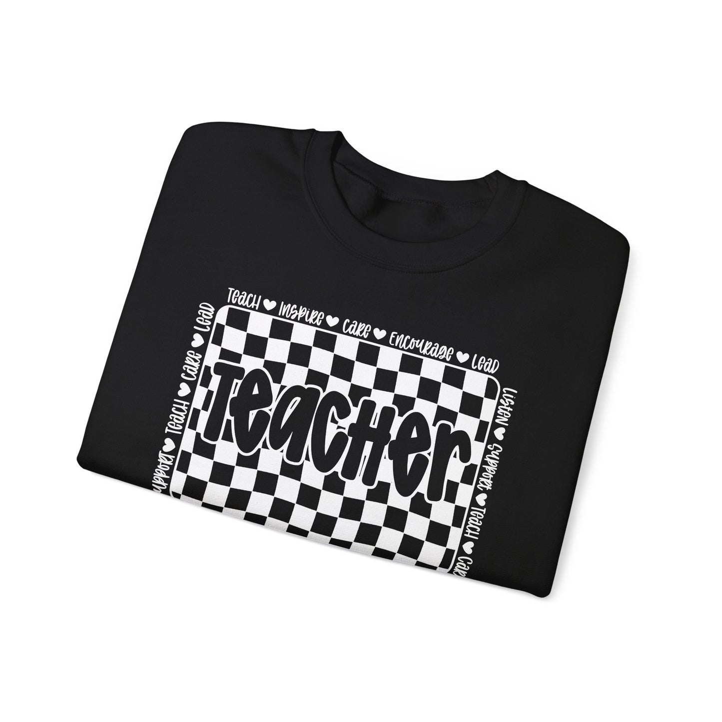 Teacher Checkered Crewneck Sweatshirt