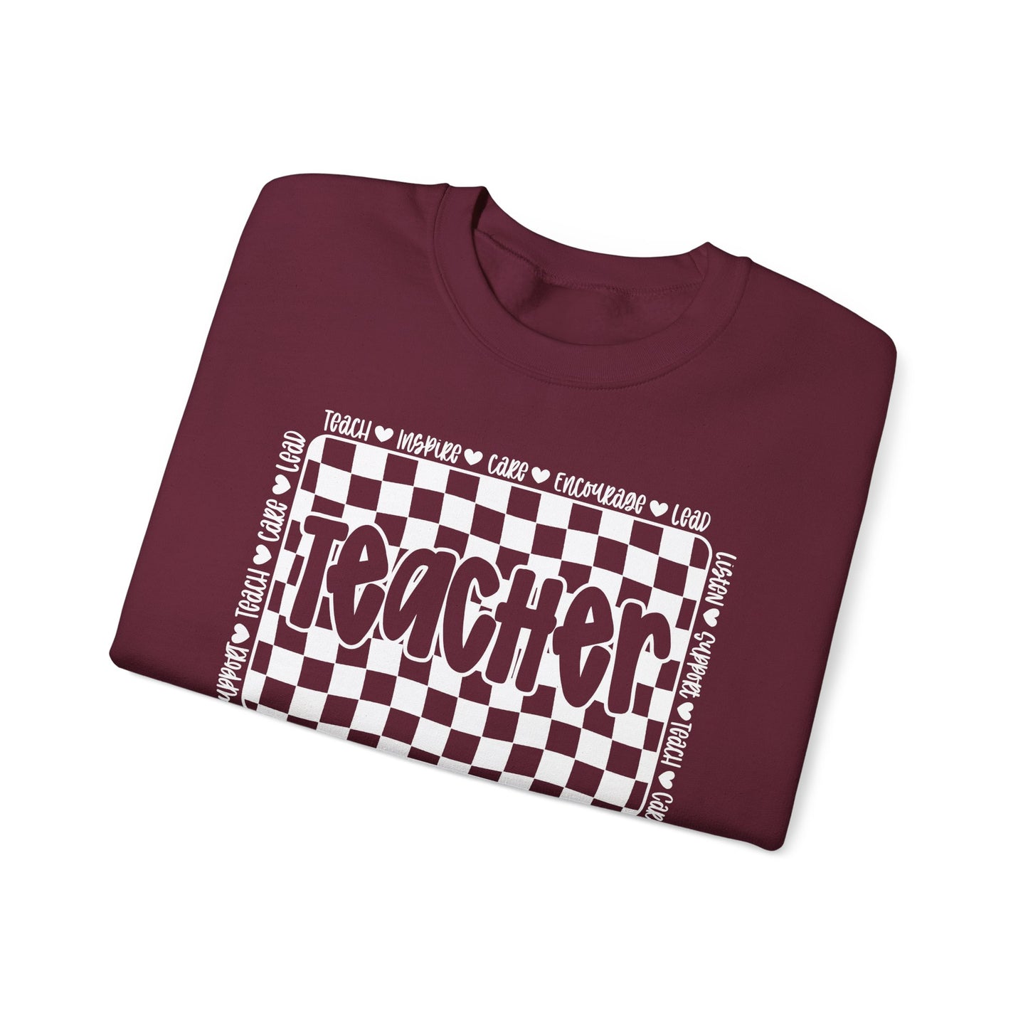 Teacher Checkered Crewneck Sweatshirt