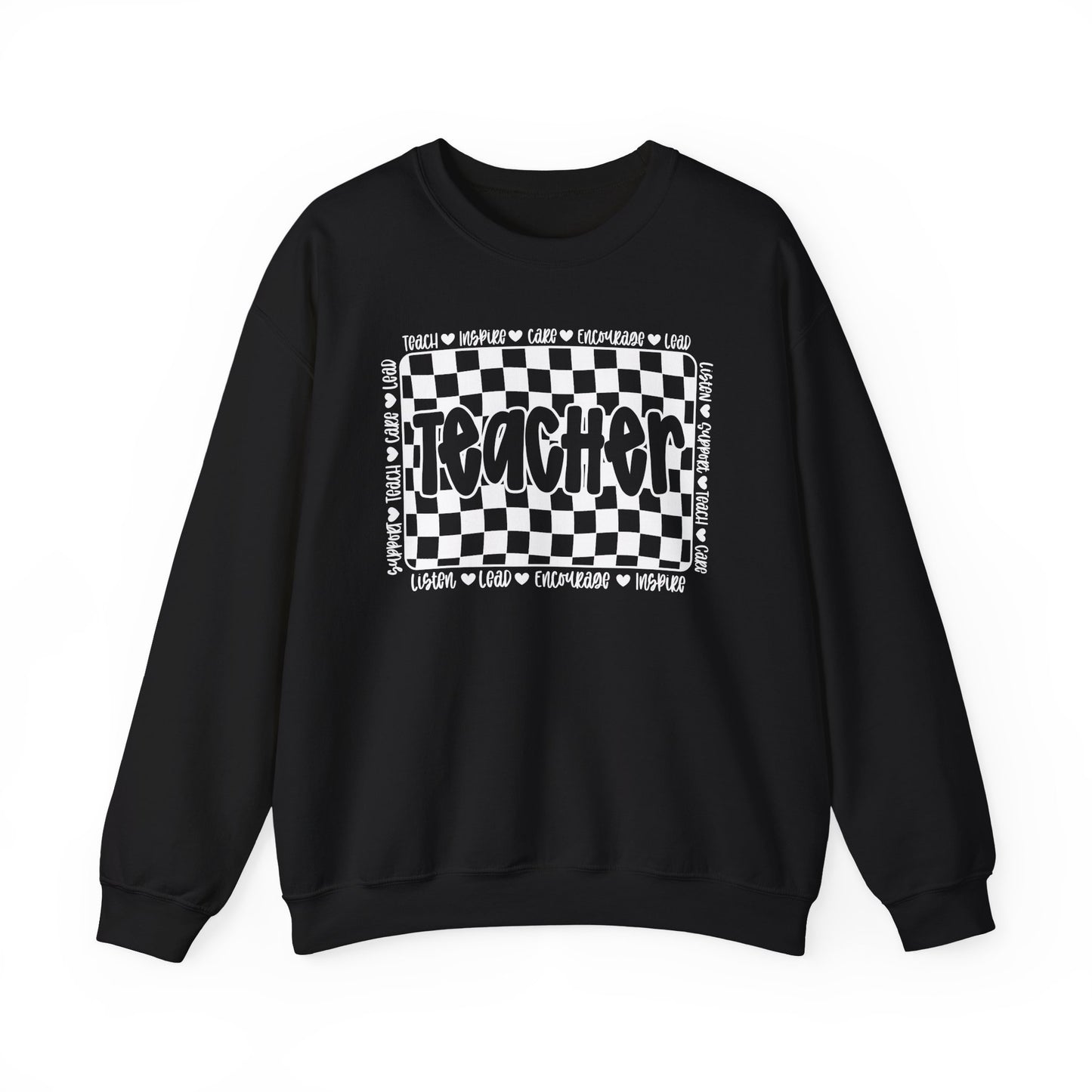 Teacher Checkered Crewneck Sweatshirt