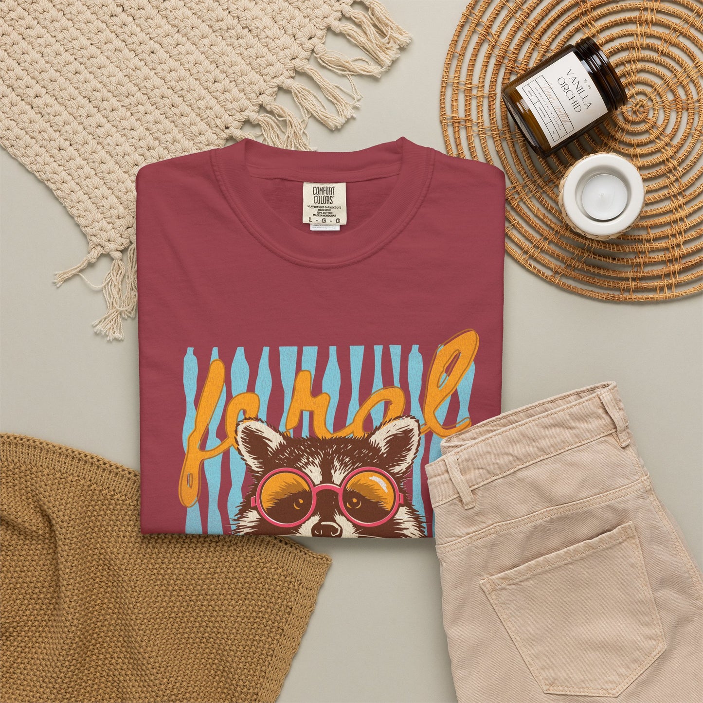Raccoon Bubblegum Tee — Vintage Sunglasses Graphic T-Shirt