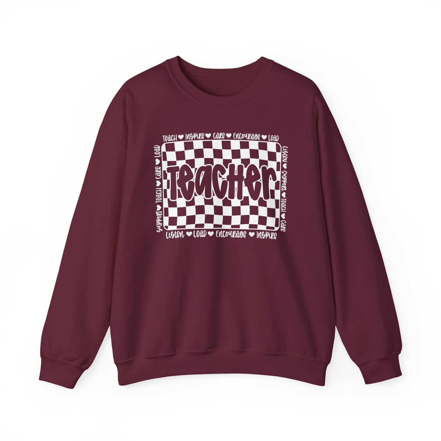 Teacher Checkered Crewneck Sweatshirt