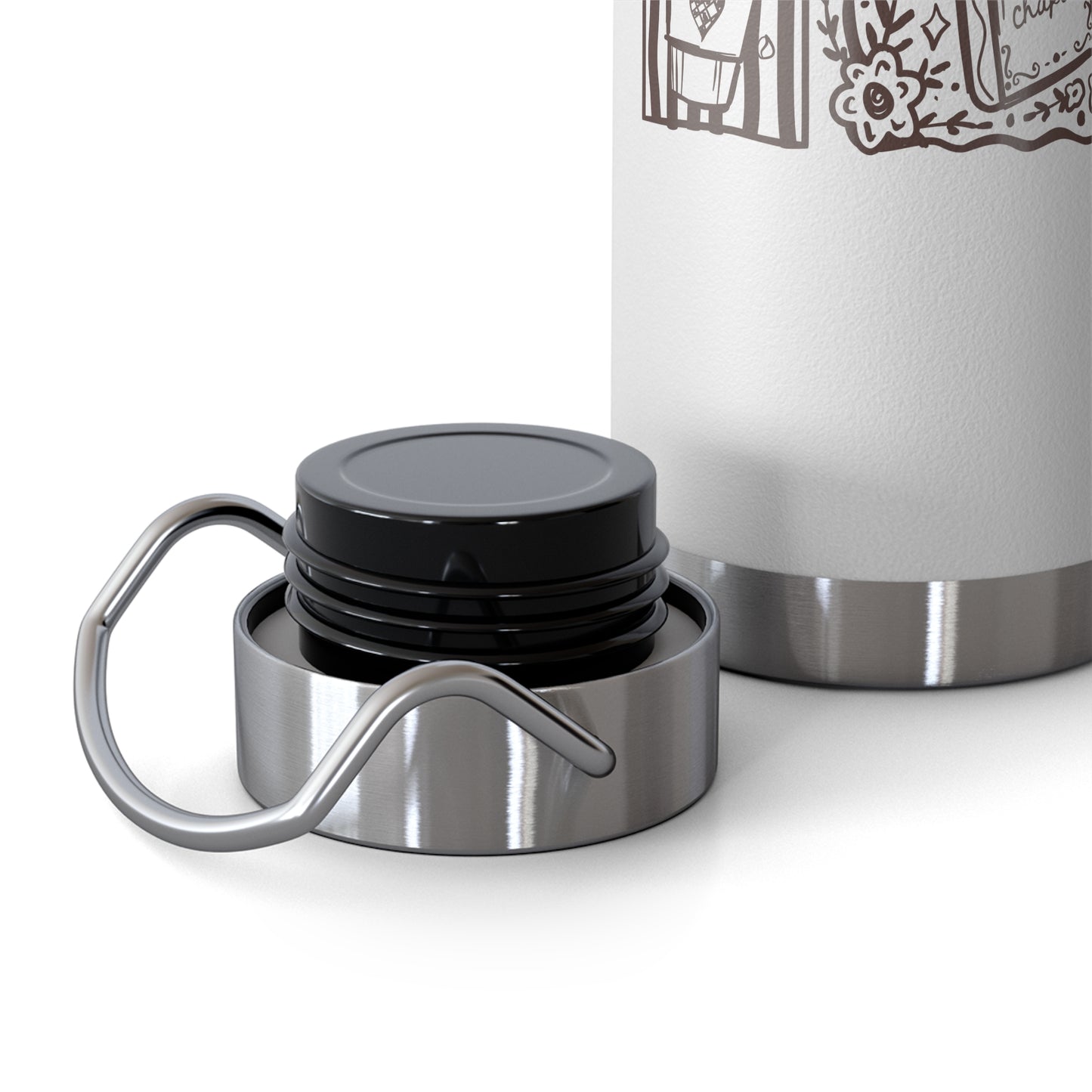 Insulated Water Bottle — 'Fully Booked' Illustrated 22oz Vacuum Flask