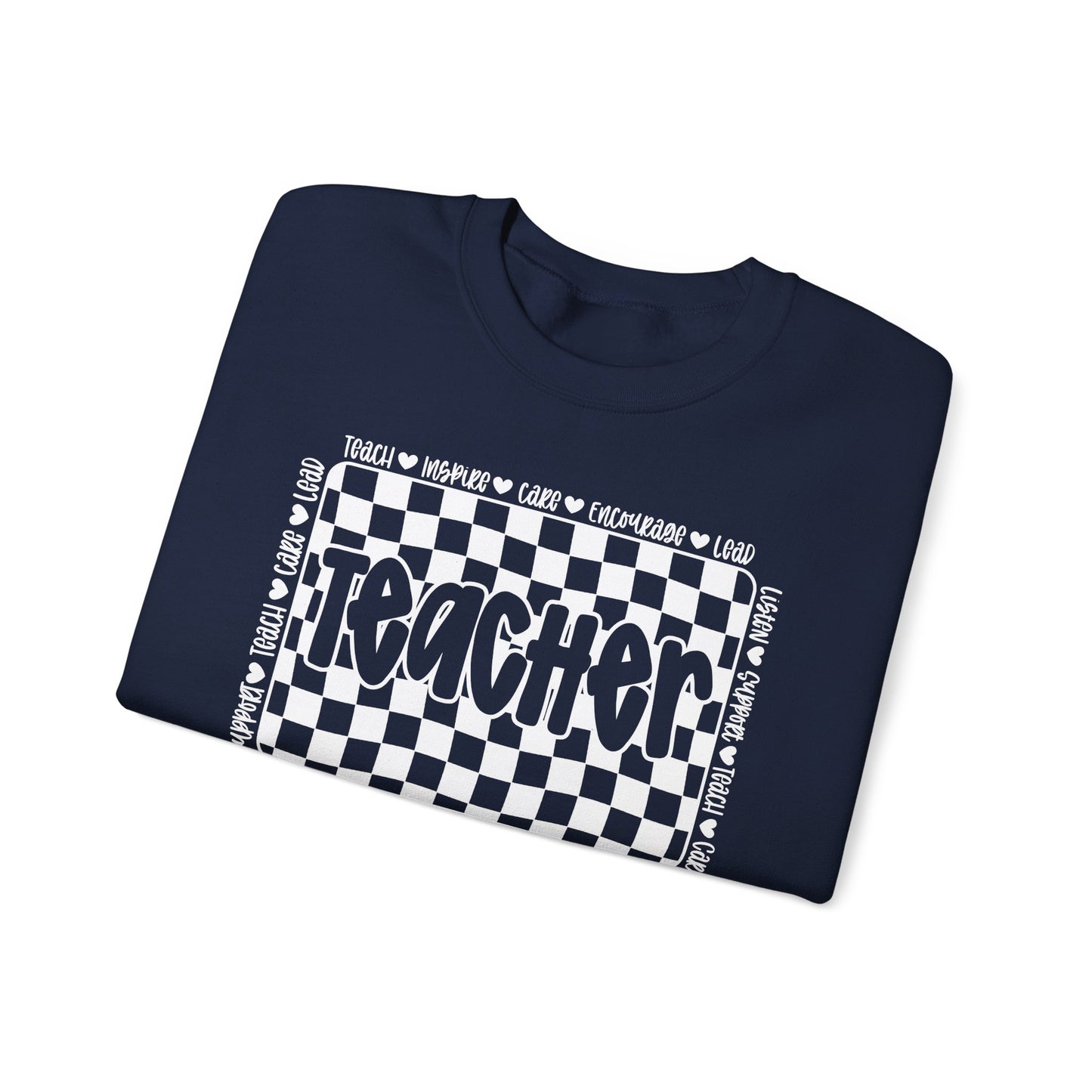 Teacher Checkered Crewneck Sweatshirt