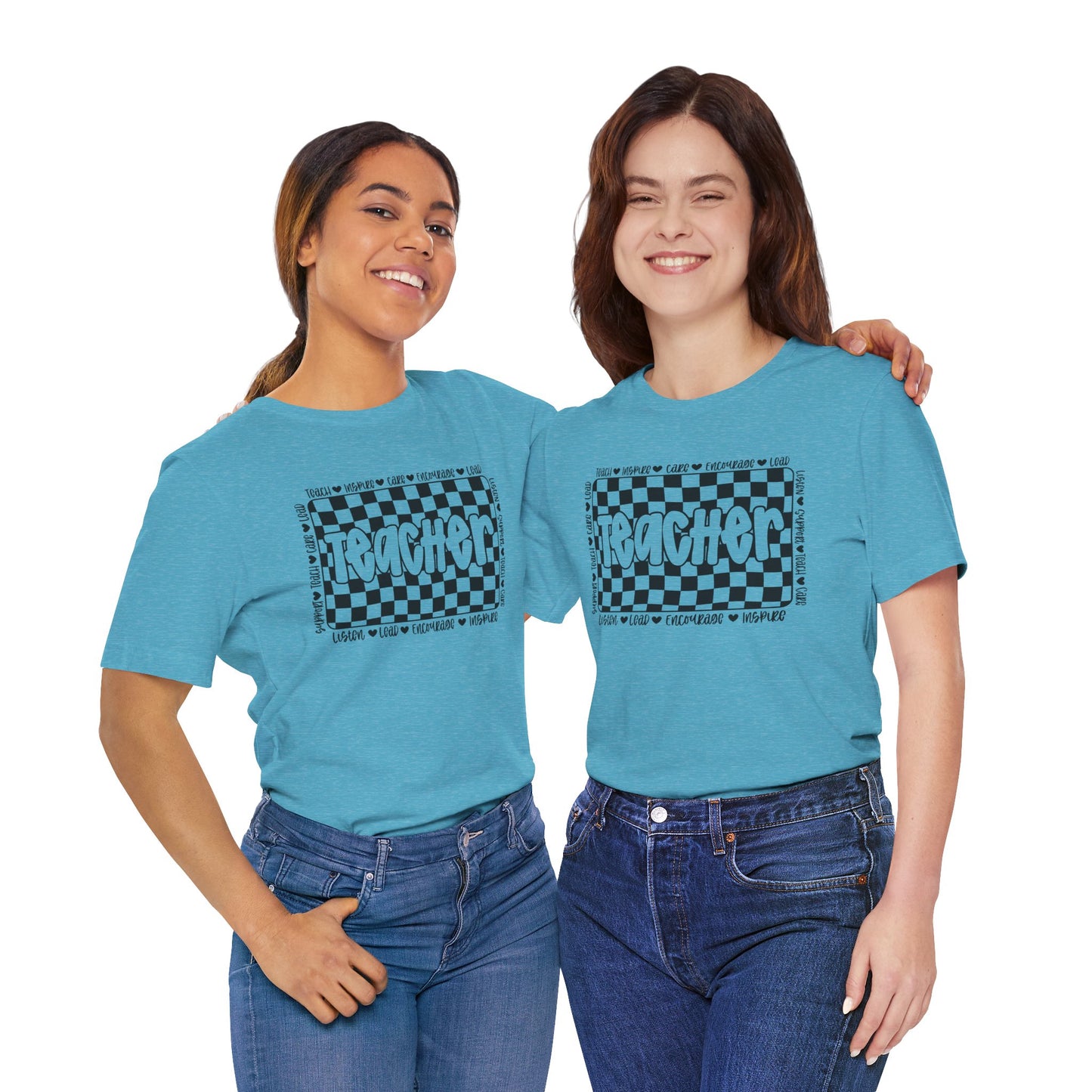 Teacher Checkered Unisex Bella Canvas Tee