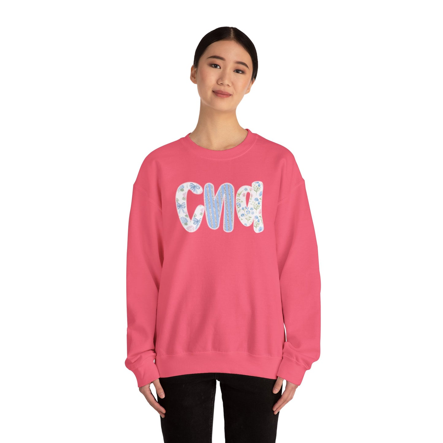 Floral CNA Crewneck Sweatshirt – Pastel Nurse Appreciation Pullover
