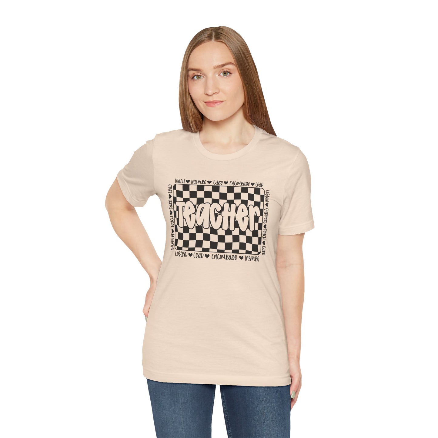 Teacher Checkered Unisex Bella Canvas Tee