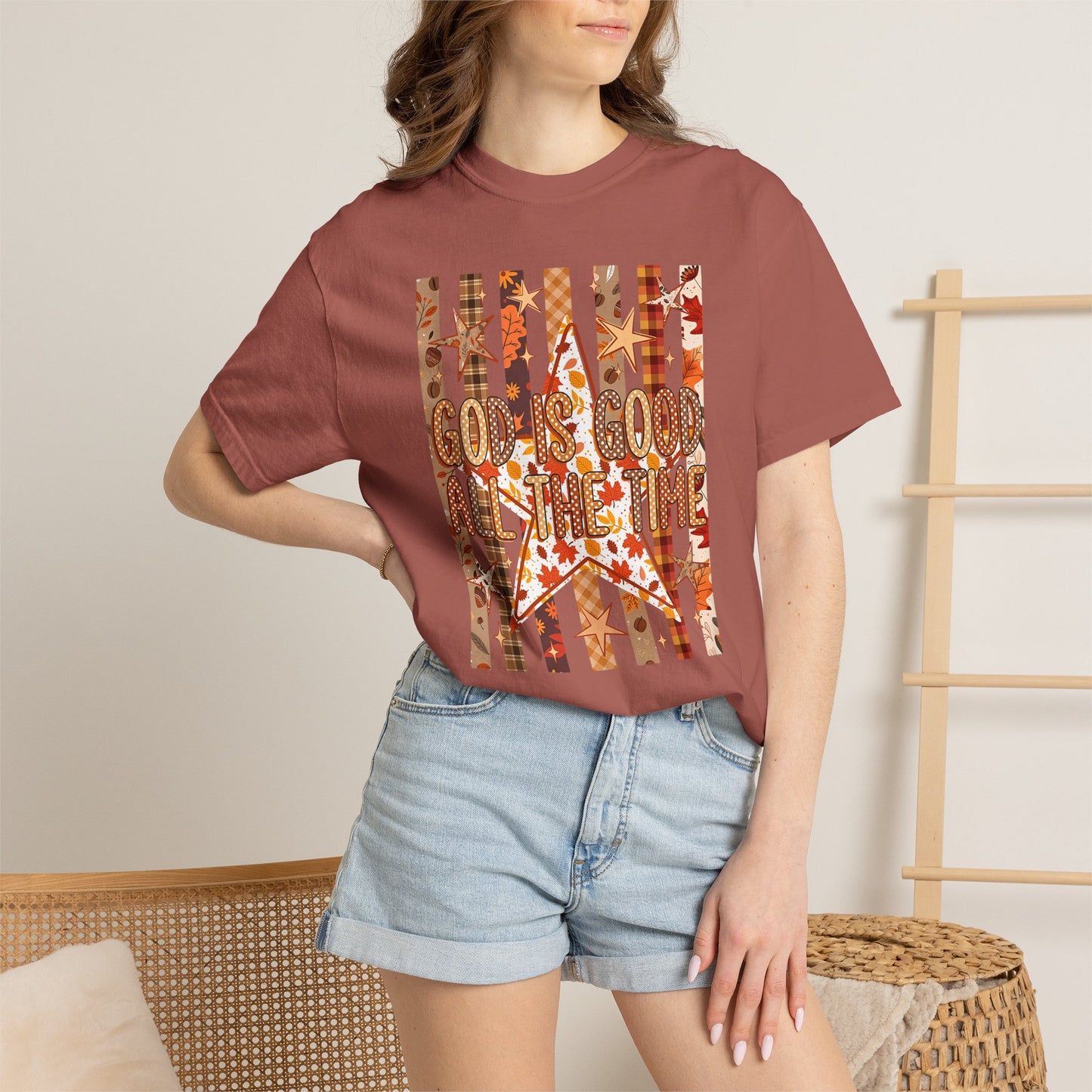 God Is Good All The Time T-Shirt — Autumn Leaves Christian Tee