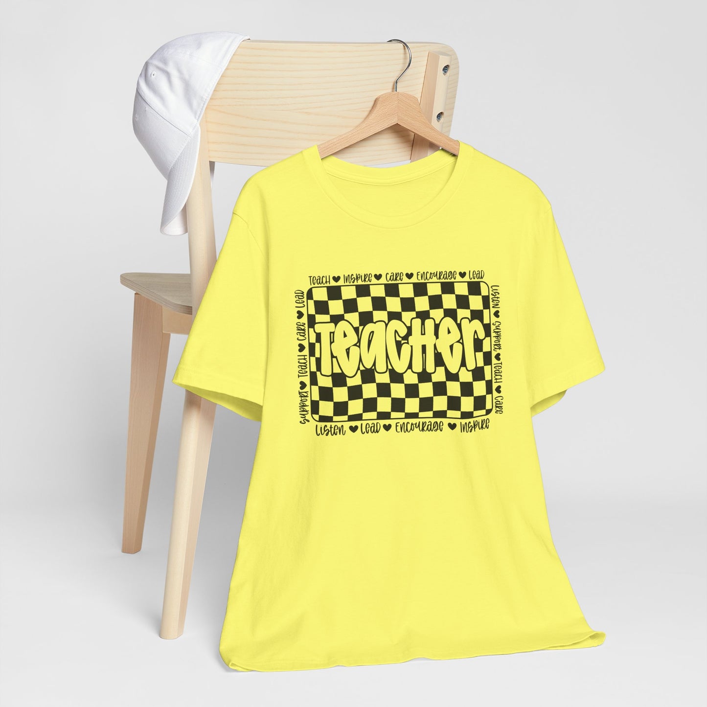 Teacher Checkered Unisex Bella Canvas Tee