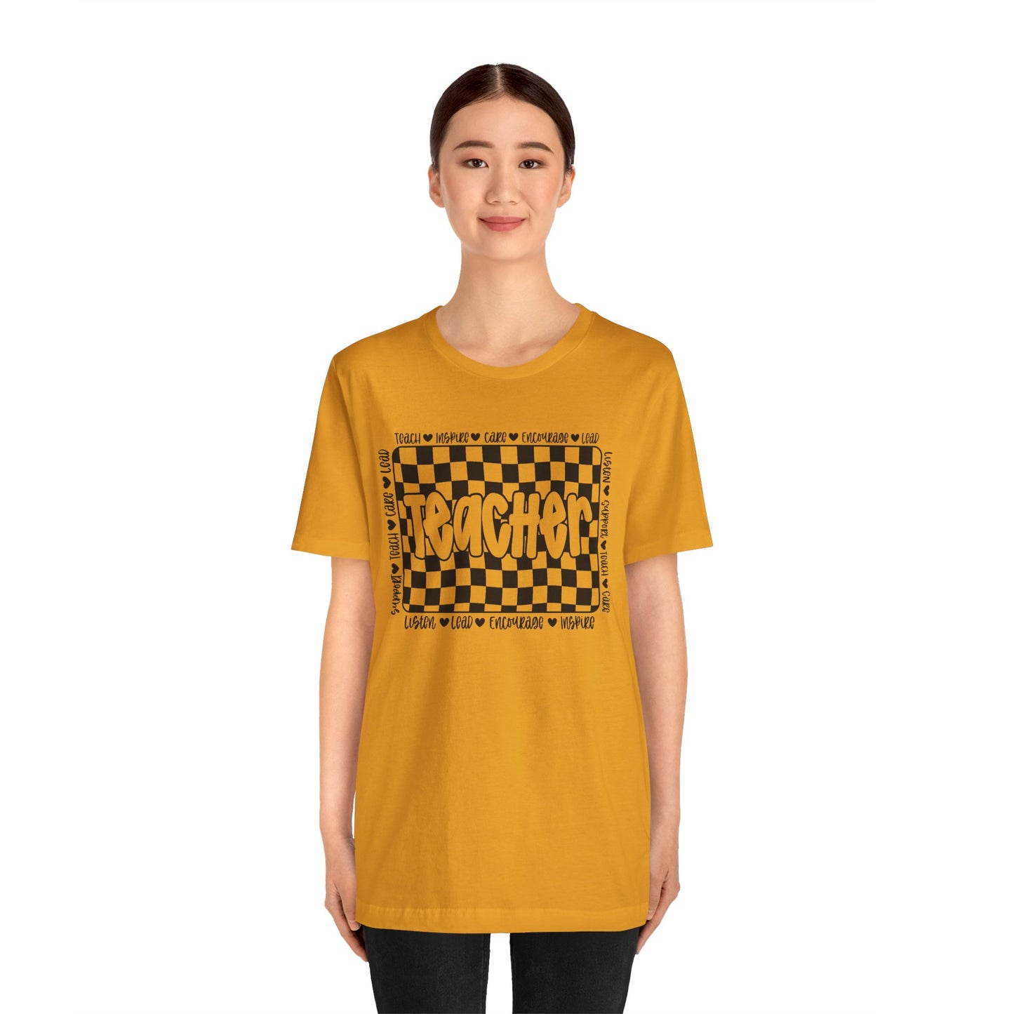Teacher Checkered Unisex Bella Canvas Tee