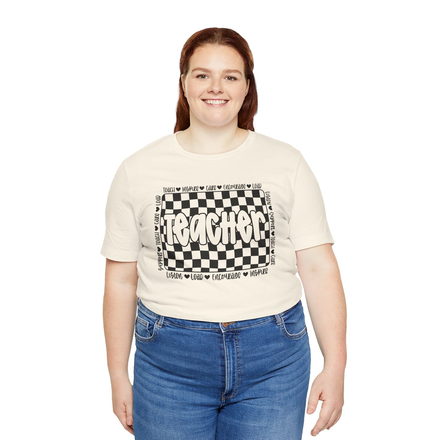 Teacher Checkered Unisex Bella Canvas Tee