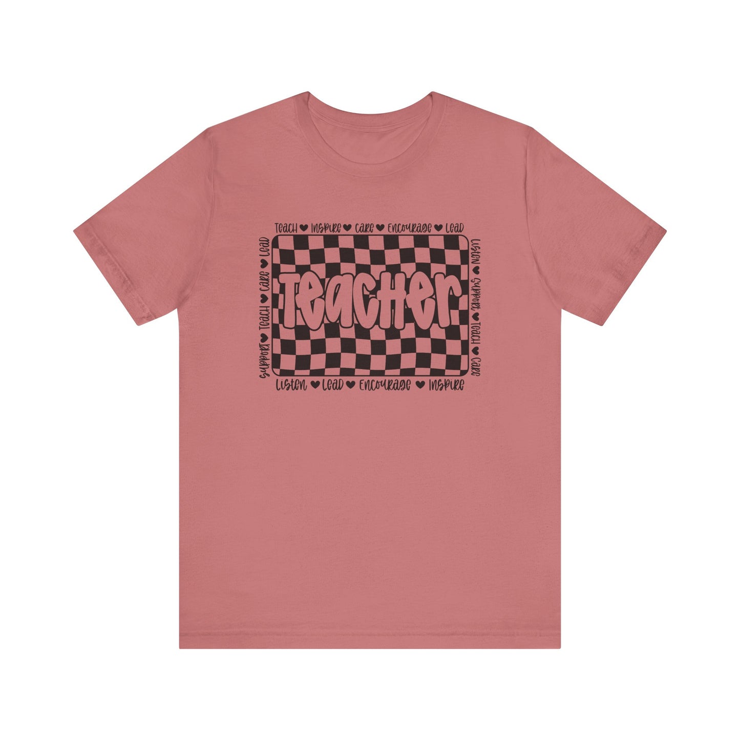 Teacher Checkered Unisex Bella Canvas Tee
