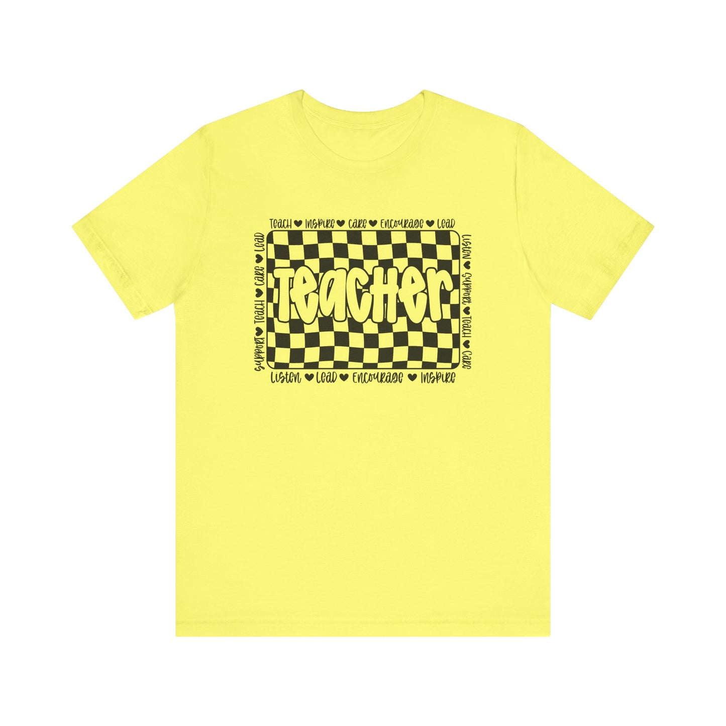 Teacher Checkered Unisex Bella Canvas Tee