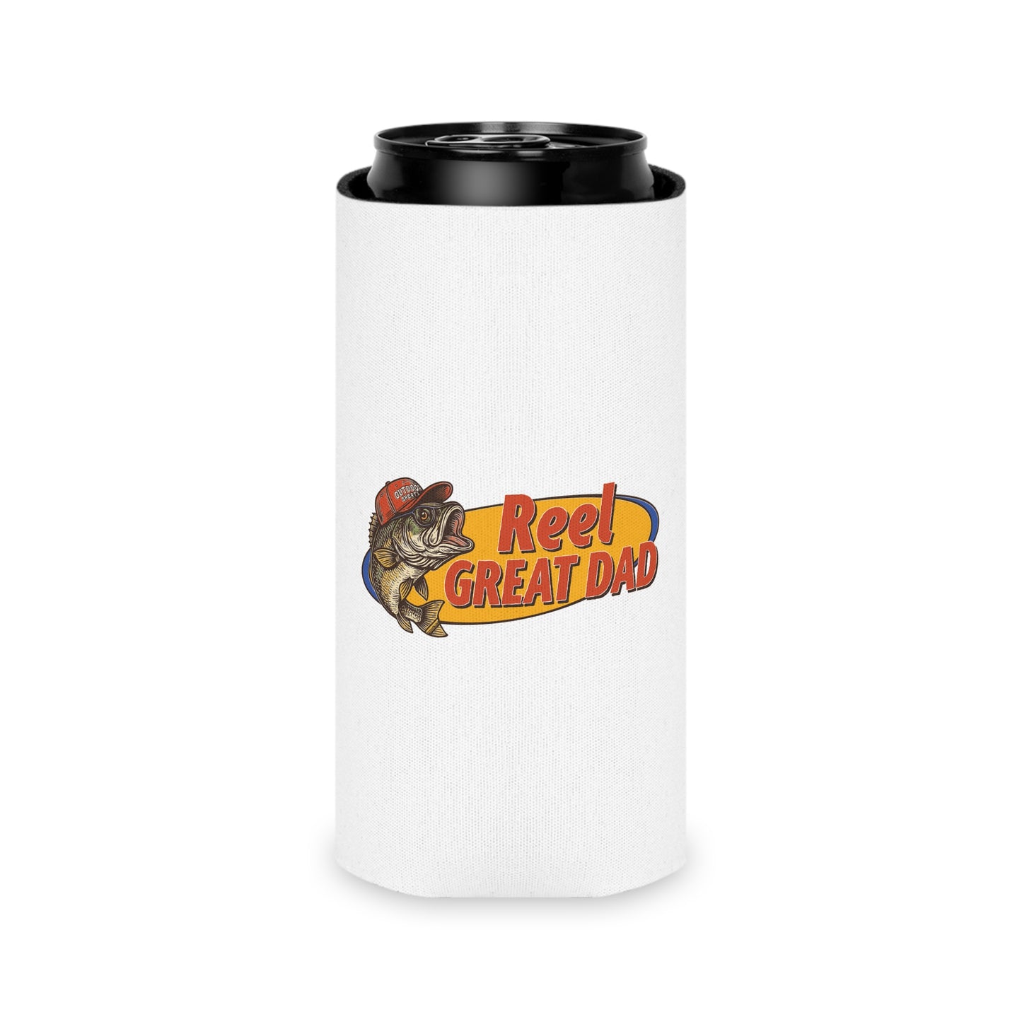 Can Cooler — "Reel Great Dad" Fishing Dad Can Cooler, Father's Day Gift
