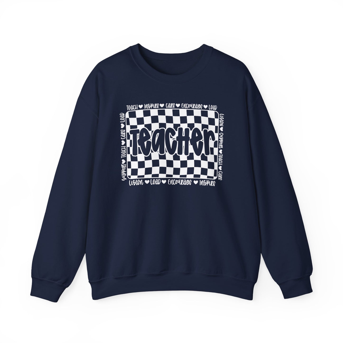 Teacher Checkered Crewneck Sweatshirt