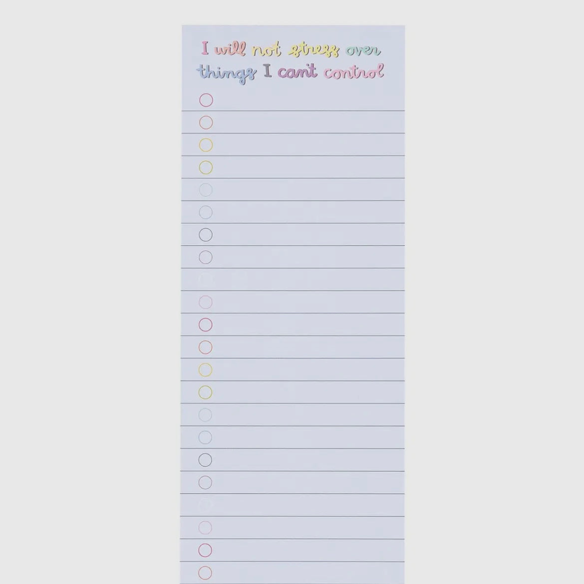 I Will Not Stress (to-do list) Notepad