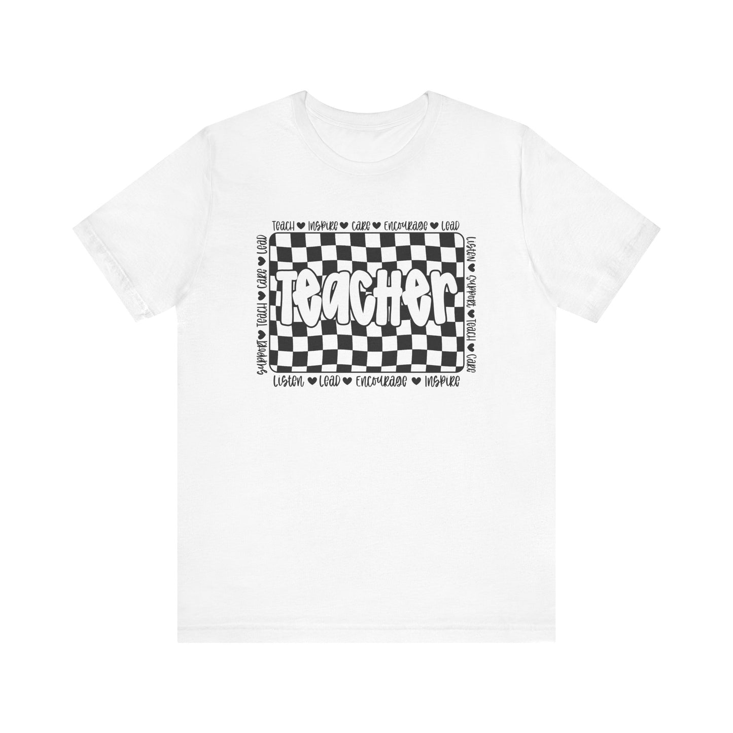 Teacher Checkered Unisex Bella Canvas Tee