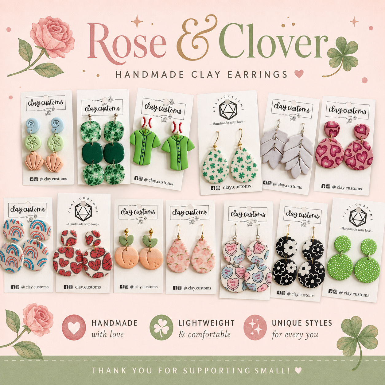 Handmade Clay Earrings