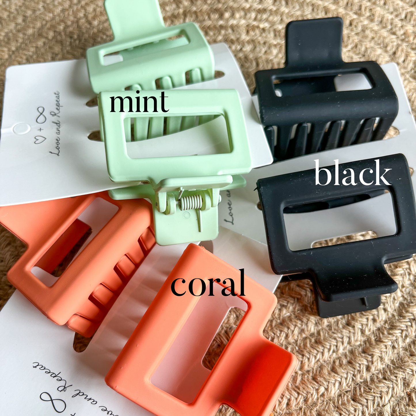 Small Matte Rectangle Hair Claw (2pk.)