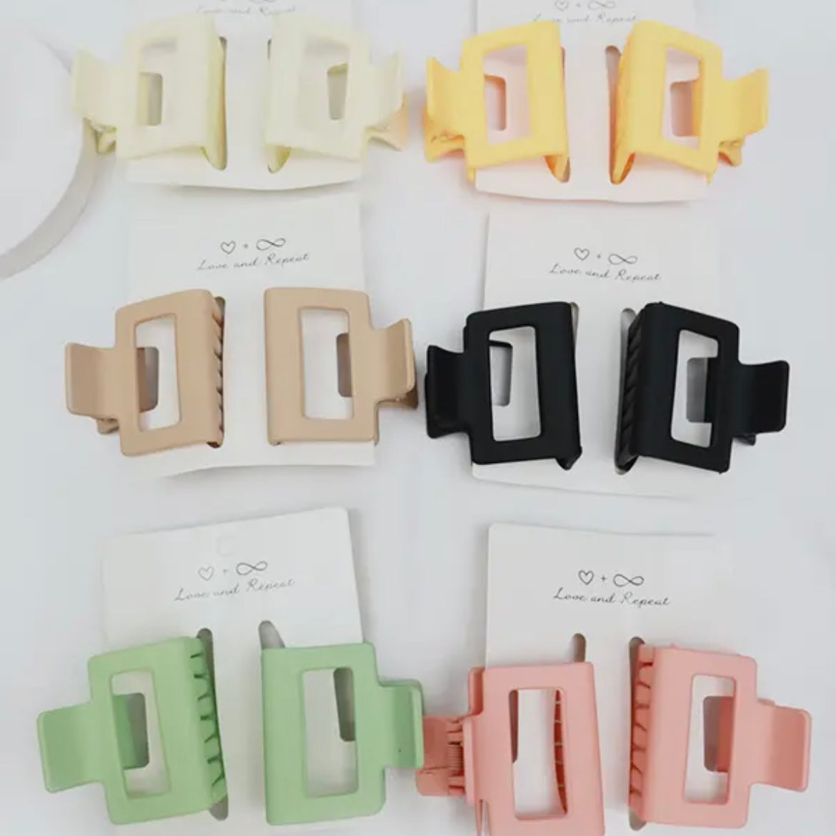 Small Matte Rectangle Hair Claw (2pk.)