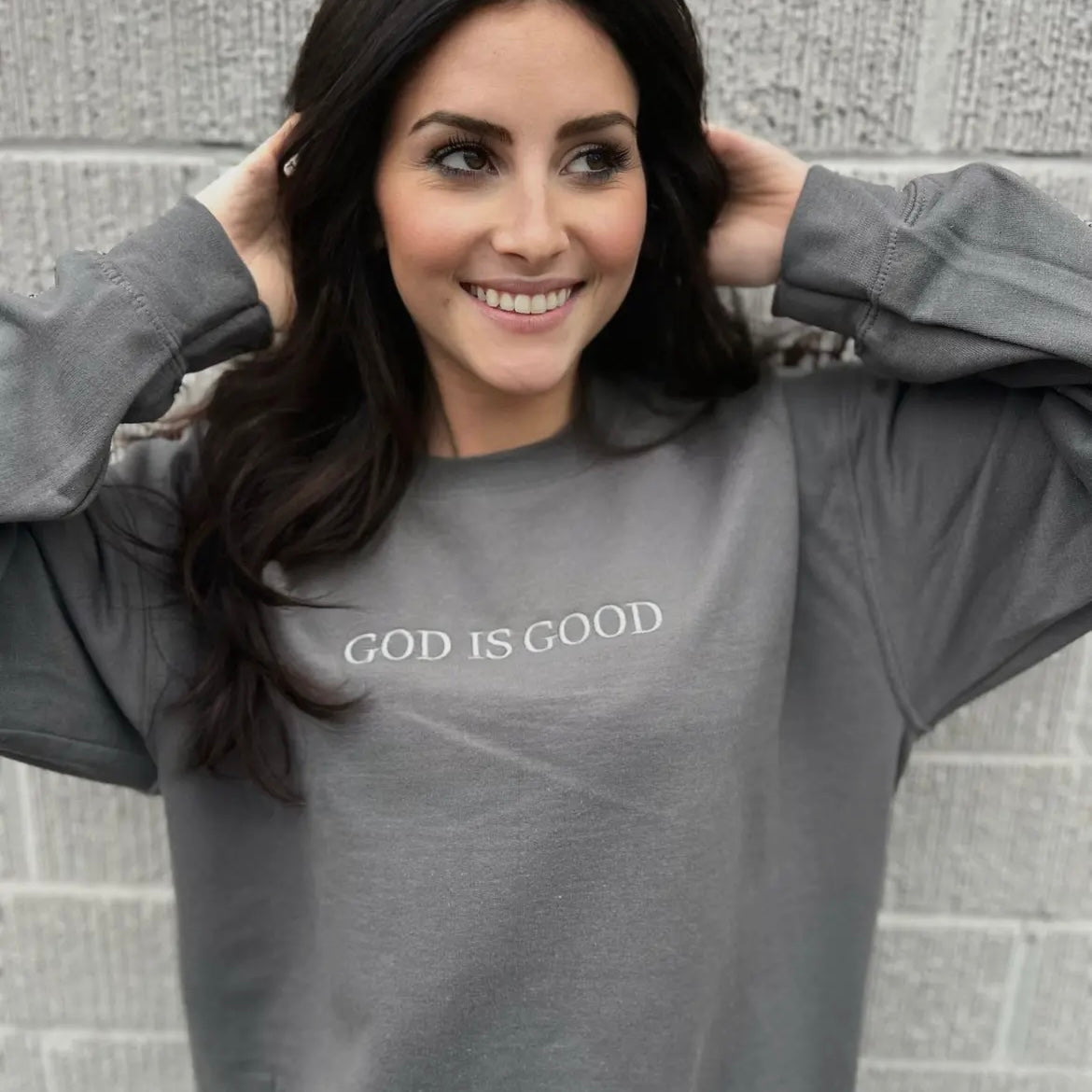 God is Good Embroidered Crewneck