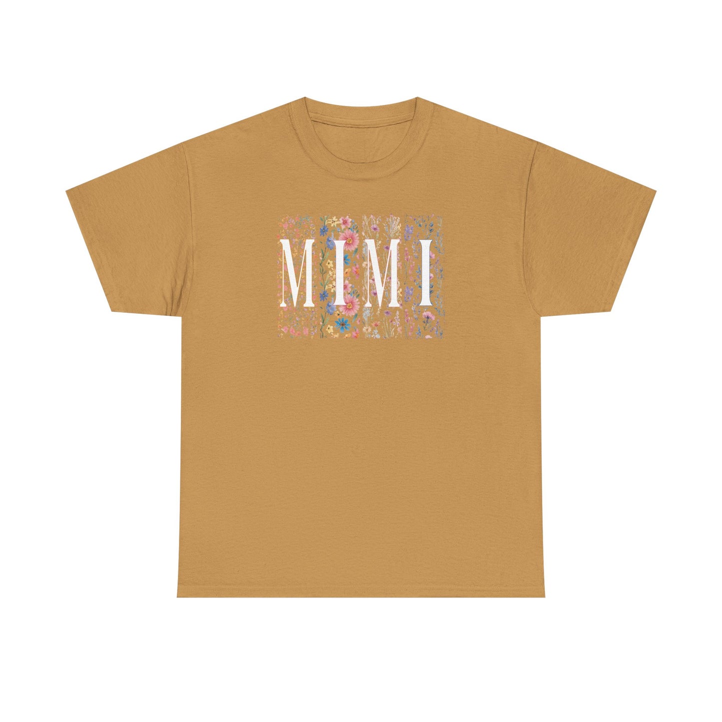 Floral Watercolor "Mimi" Striped Tee — Colorful Botanical Graphic T-Shirt