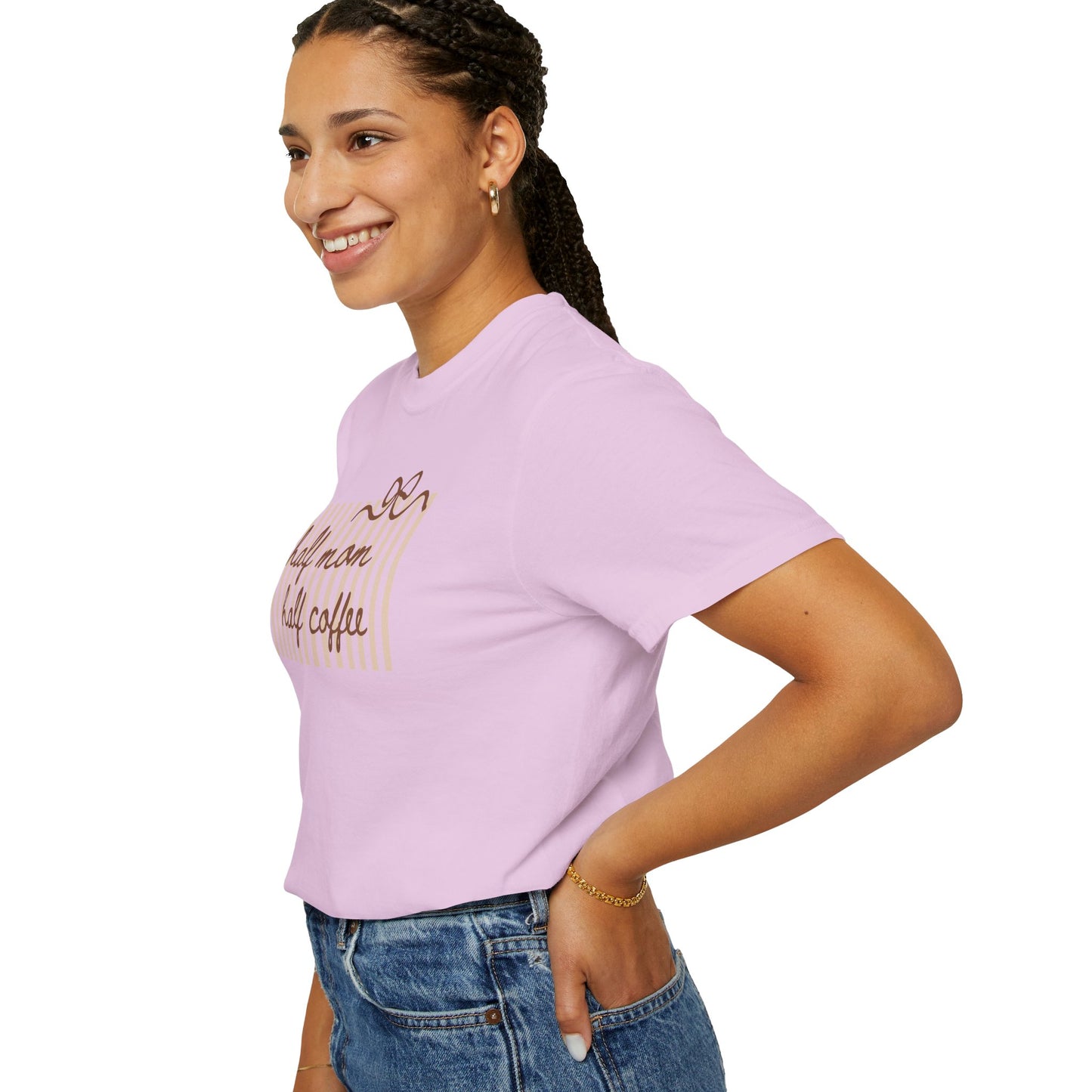 Half Mom Half Coffee T-Shirt — Cute Striped Coffee Mom Tee