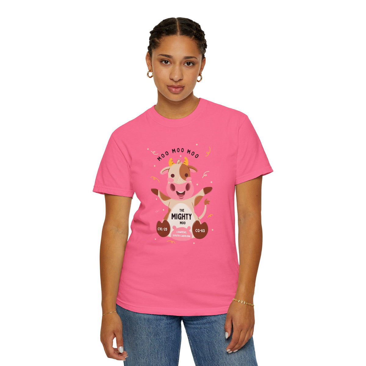 Mighty Moo Cow Graphic T-Shirt — Cute Farm Animal Tee