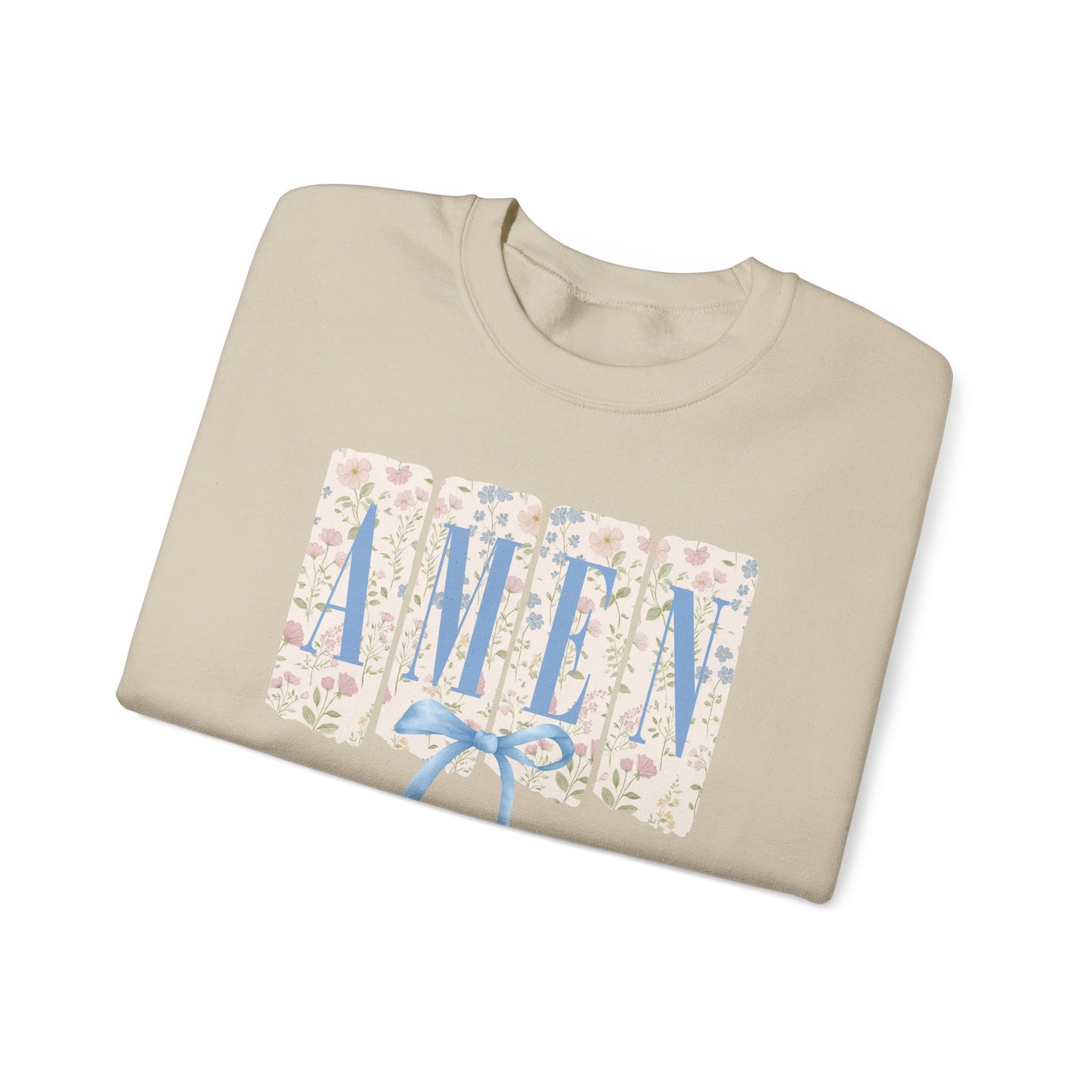 ‘AMEN' Floral Block Letter  crewneck Sweatshirt