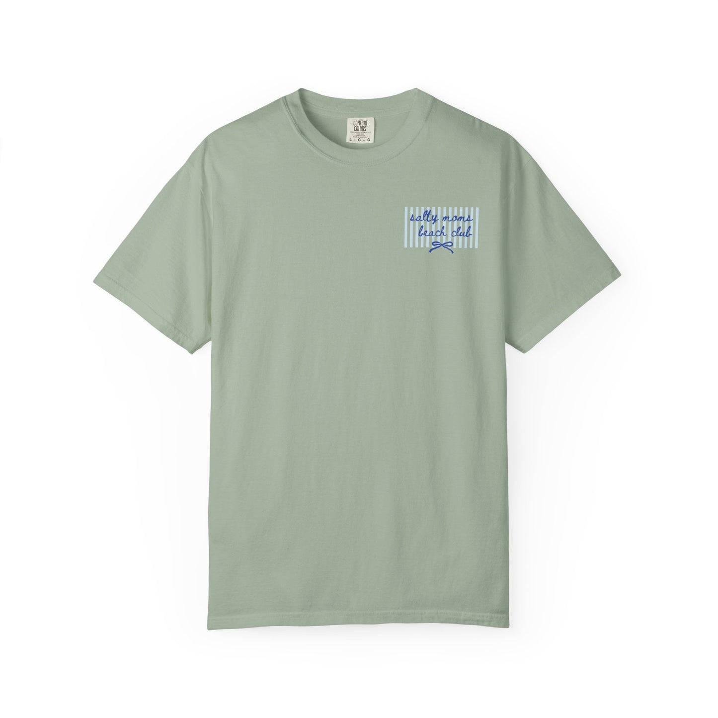 Pocket Script T‑Shirt — "Salty Moms Beach Club" Minimal Graphic Tee