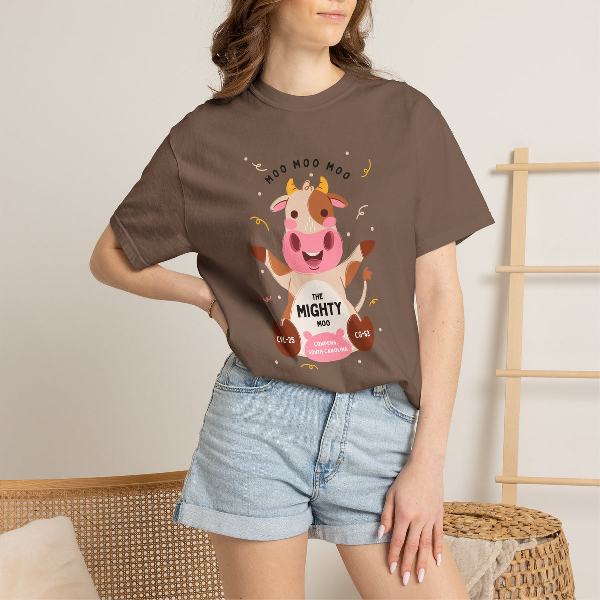 Mighty Moo Cow Graphic T-Shirt — Cute Farm Animal Tee
