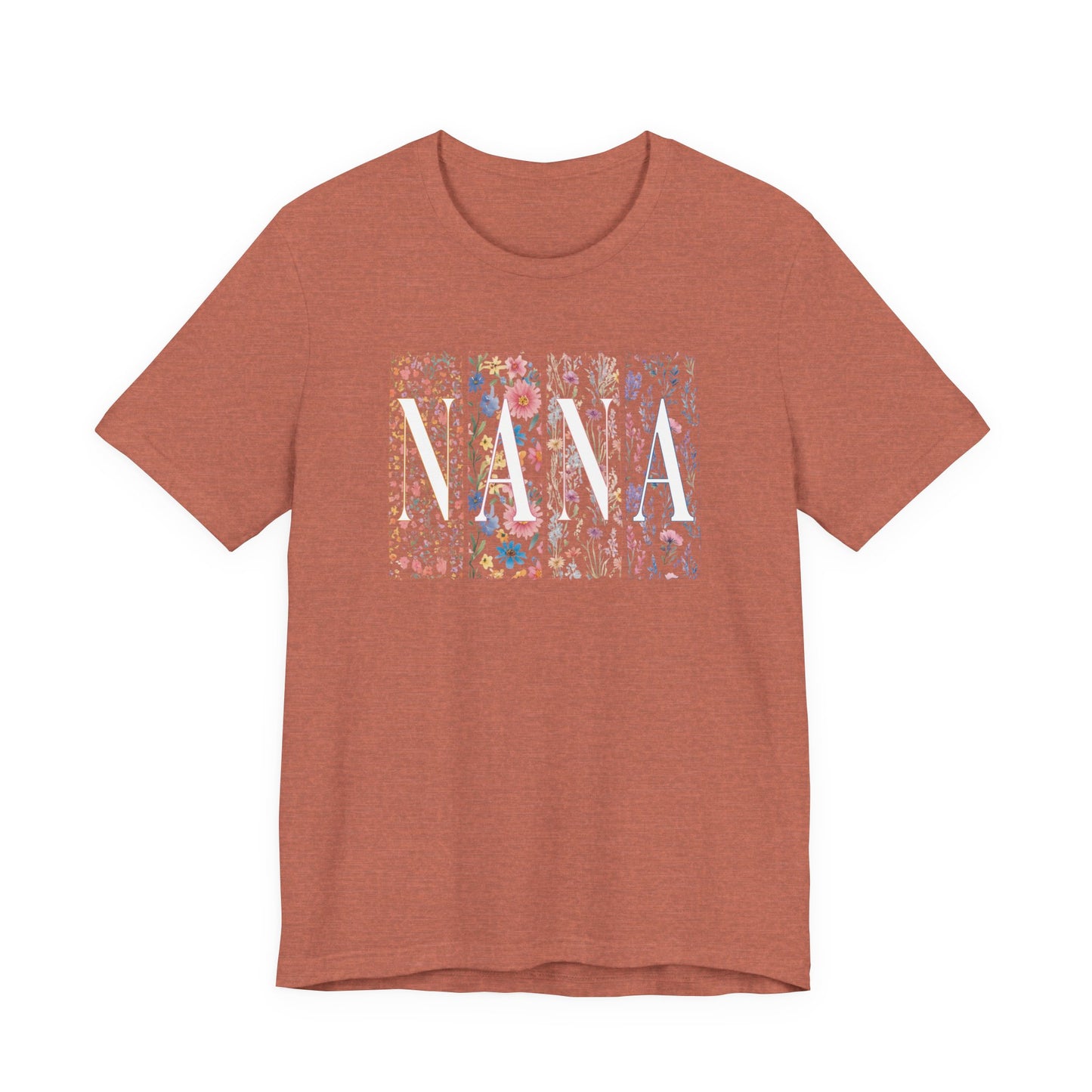 Floral Meadow "Nana" Graphic Tee — Colorful Wildflower Illustration T-Shirt
