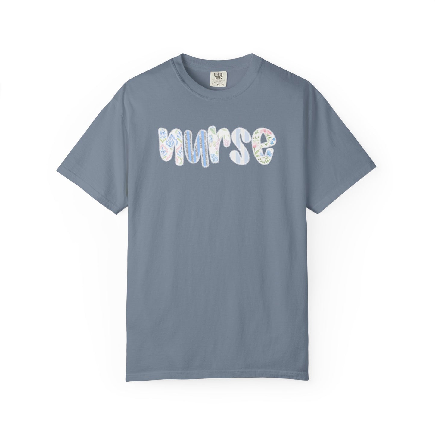 Nurse Floral Script T‑Shirt — Healthcare Appreciation