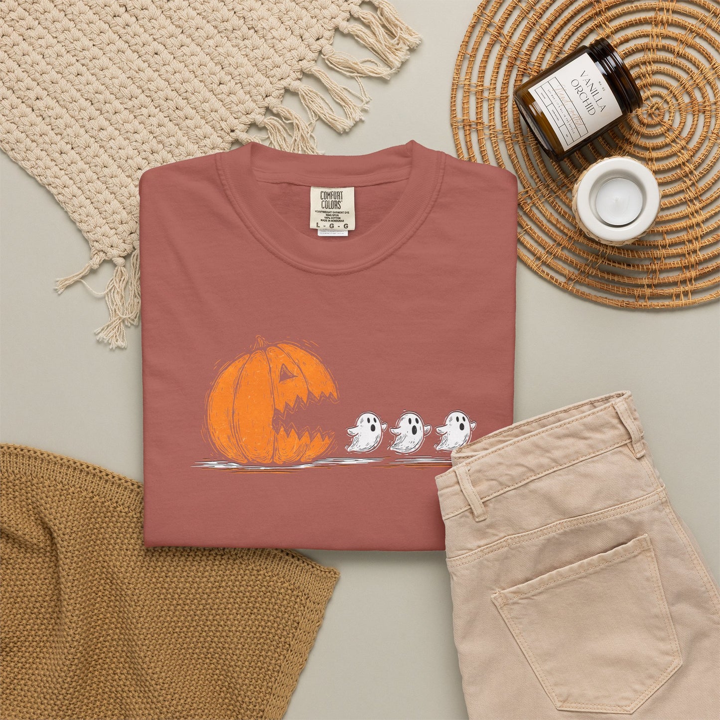 Halloween "Pac Man: Pumpkin Ghosts T-Shirt — Cute Trio Spooky Tee