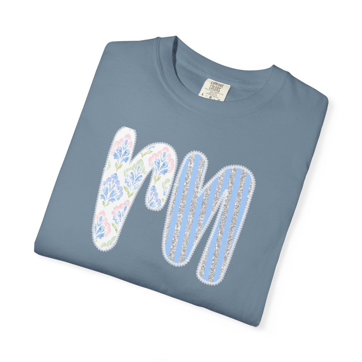 Retro 'RN' Floral Graphic T-Shirt — Garment-Dyed Casual Tee