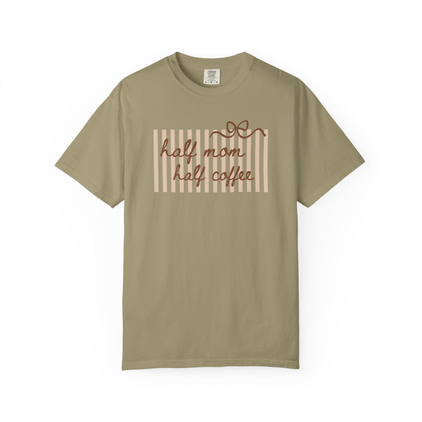 Half Mom Half Coffee T-Shirt — Cute Striped Coffee Mom Tee