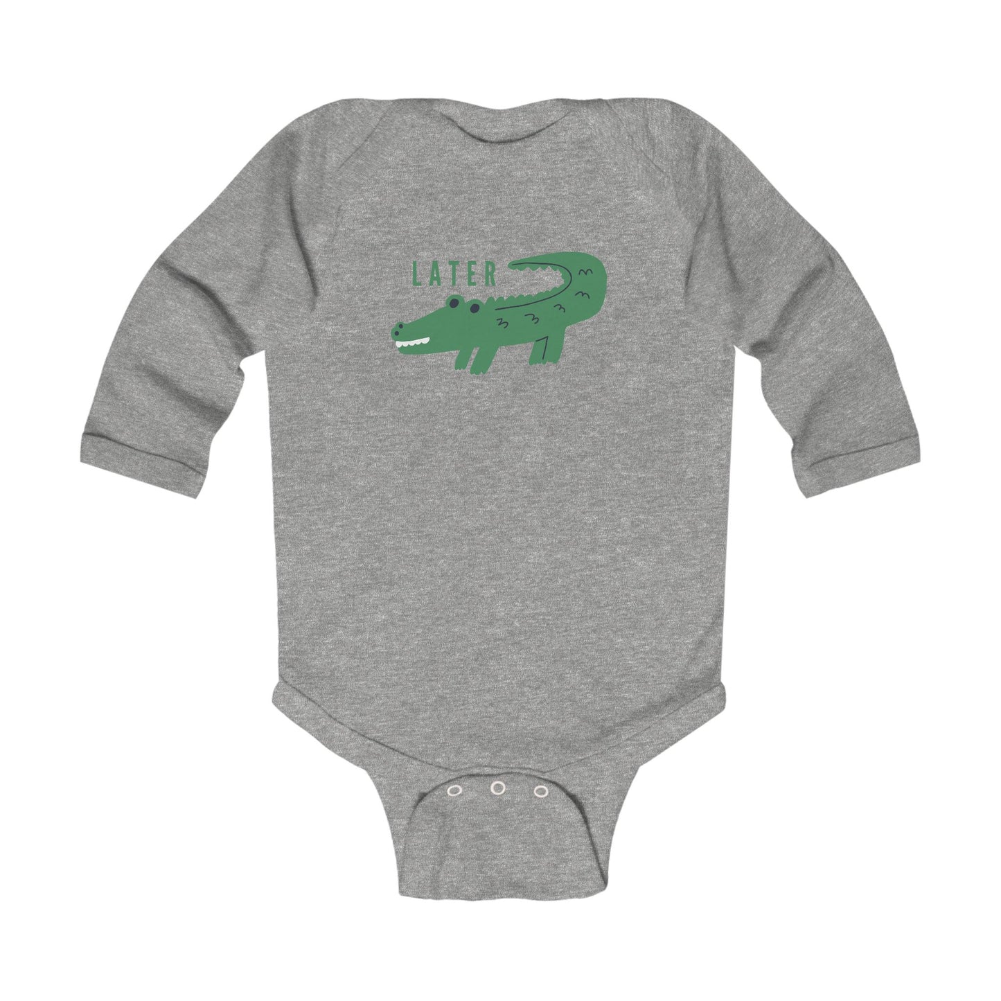 Infant Bodysuit - 'Later Gator' Cute Alligator Graphic Long Sleeve Baby Onesie