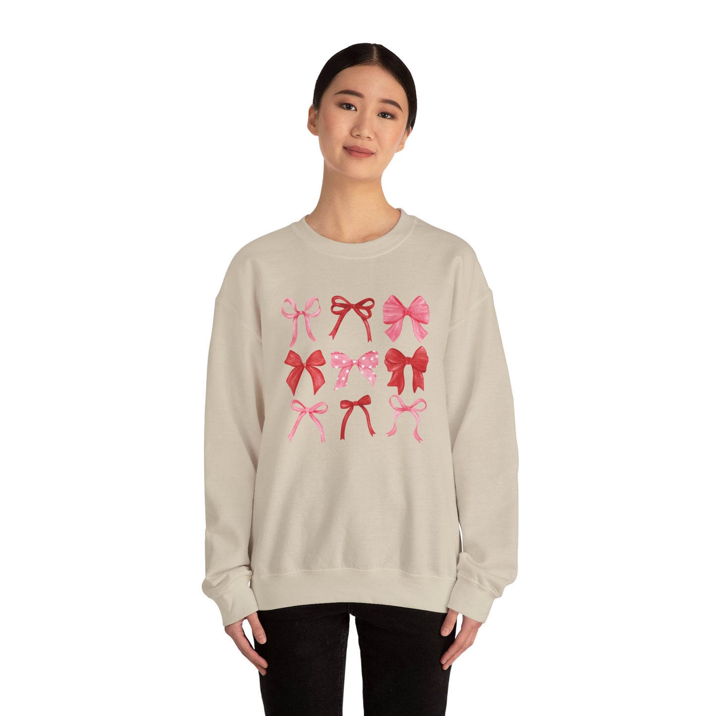 Bow Pattern Crewneck Sweatshirt