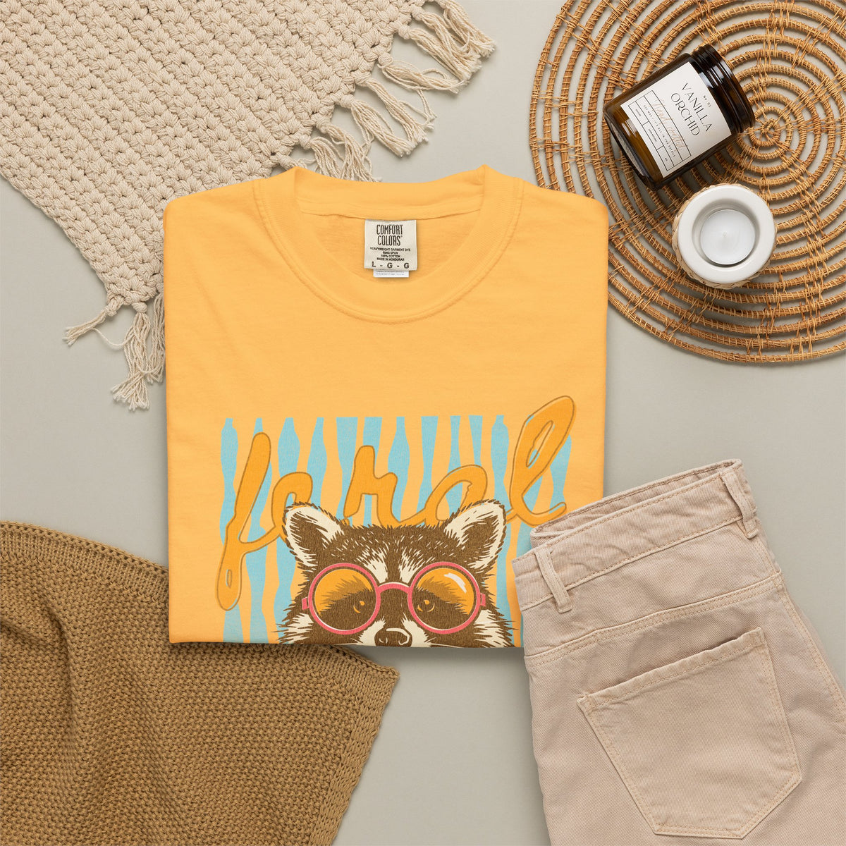 Raccoon Bubblegum Tee — Vintage Sunglasses Graphic T-Shirt