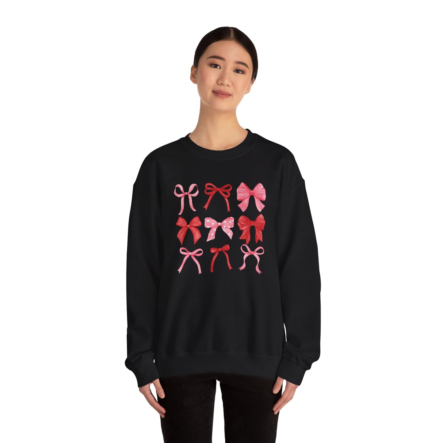 Bow Pattern Crewneck Sweatshirt