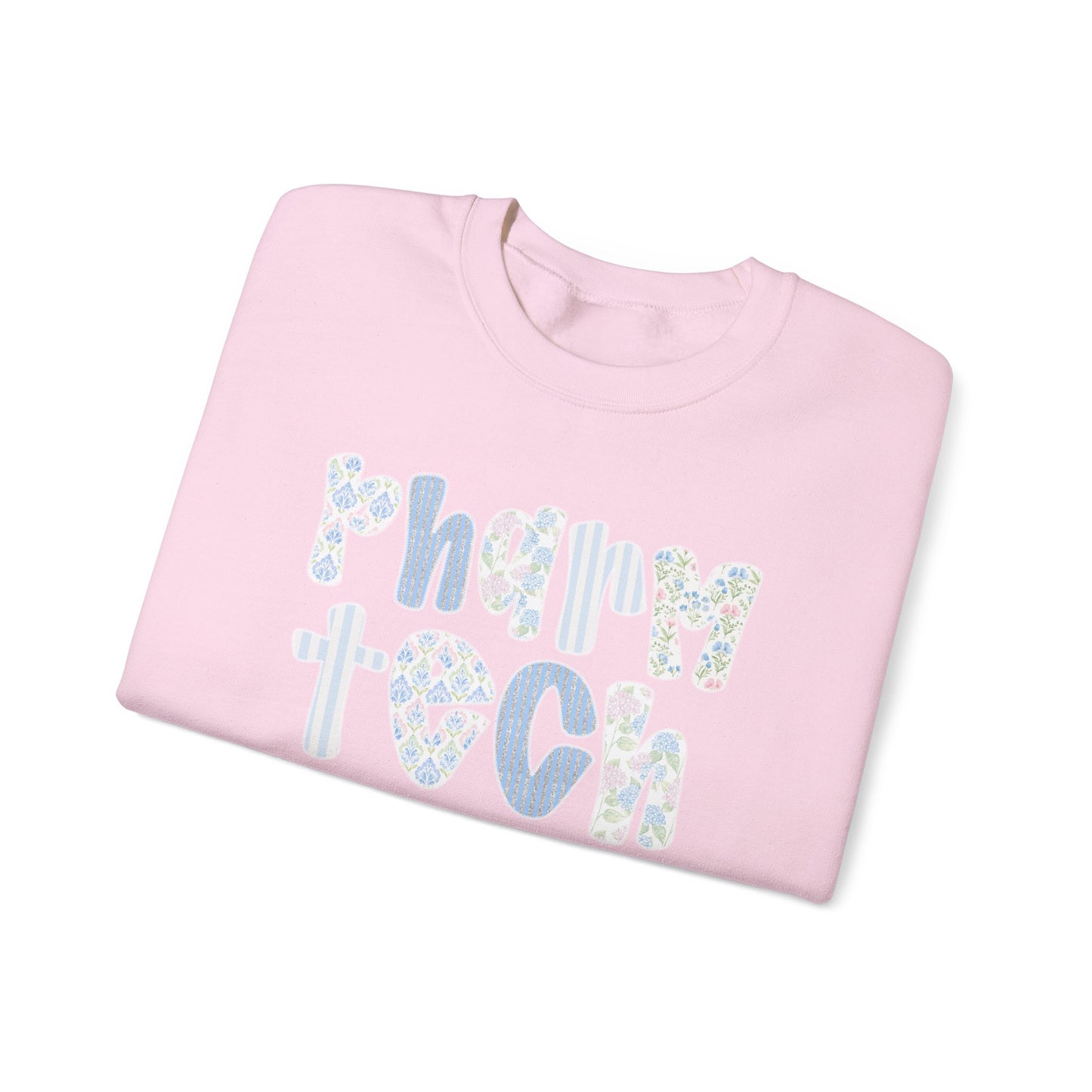 Pharm Tech Floral Crewneck Sweatshirt — Cute Pharmacy Technician Gift