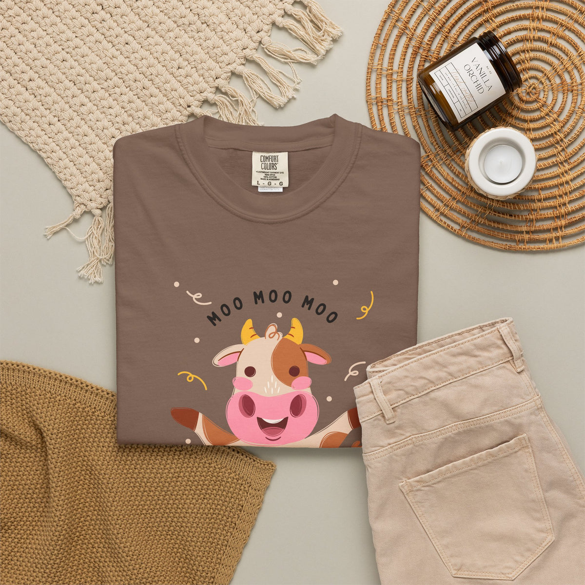 Mighty Moo Cow Graphic T-Shirt — Cute Farm Animal Tee
