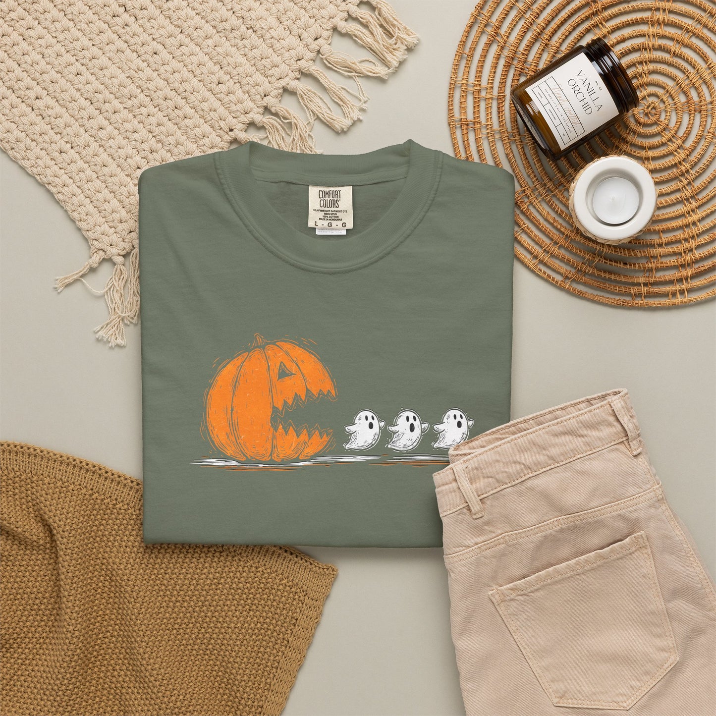 Halloween "Pac Man: Pumpkin Ghosts T-Shirt — Cute Trio Spooky Tee