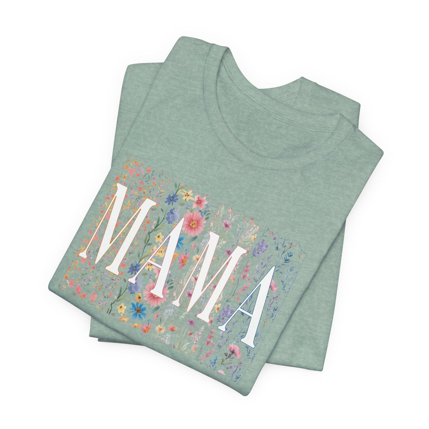 Mama Floral Tee — Soft Pink Mother’s Day Shirt with Floral Typography
