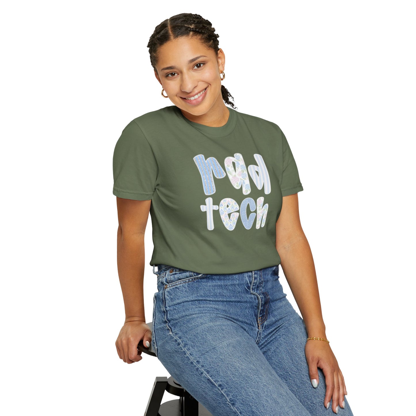 Rad Tech T-Shirt — Retro Floral 'rad tech' Graphic Tee for Radiologic Technologists