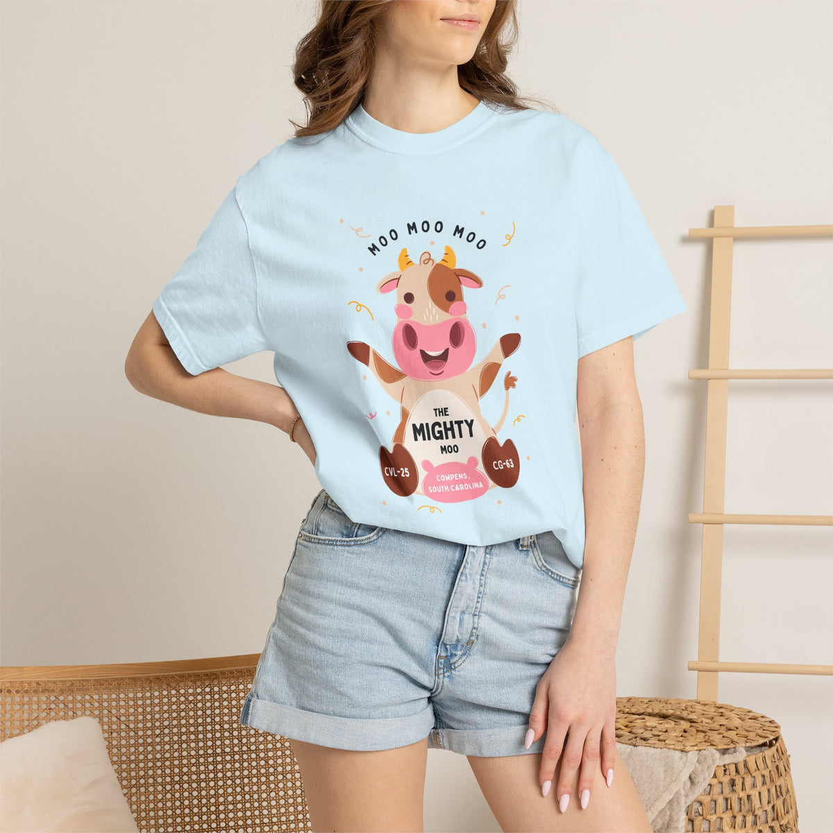 Mighty Moo Cow Graphic T-Shirt — Cute Farm Animal Tee
