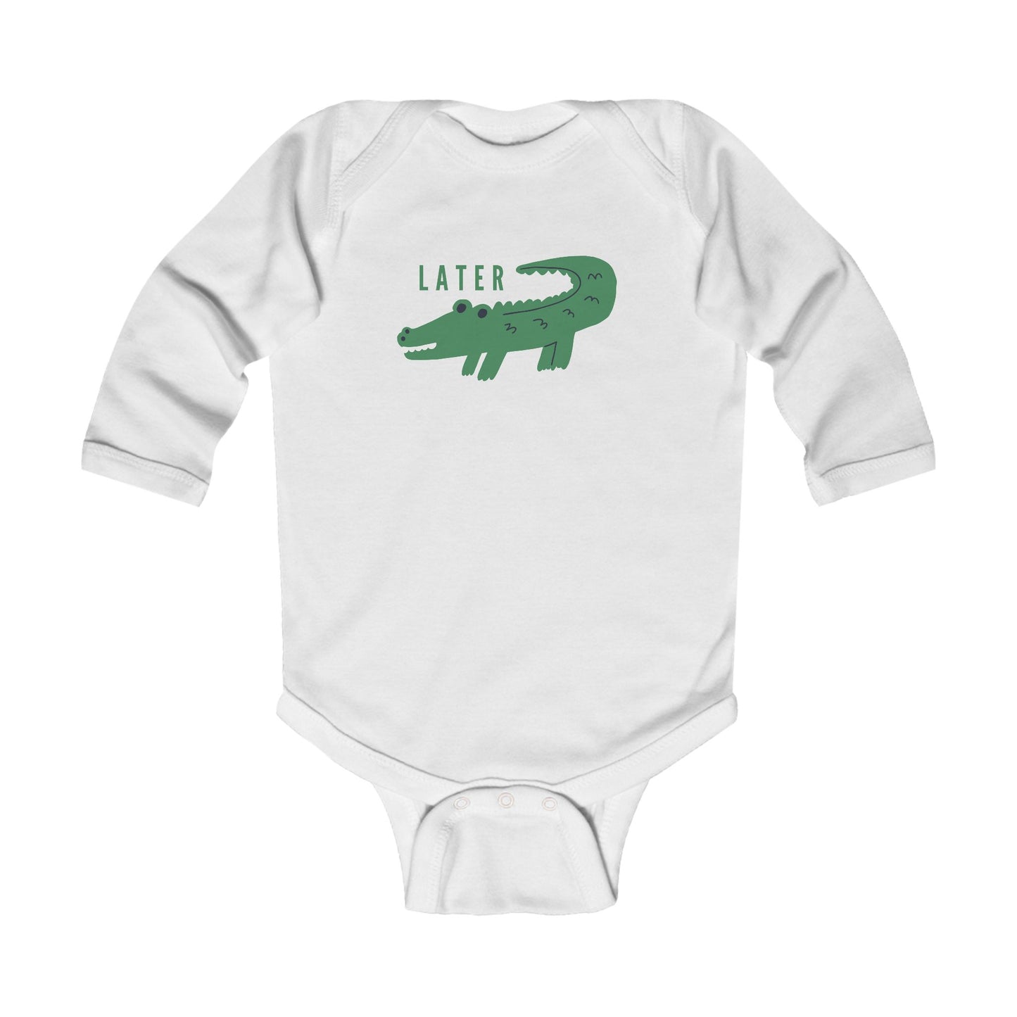 Infant Bodysuit - 'Later Gator' Cute Alligator Graphic Long Sleeve Baby Onesie